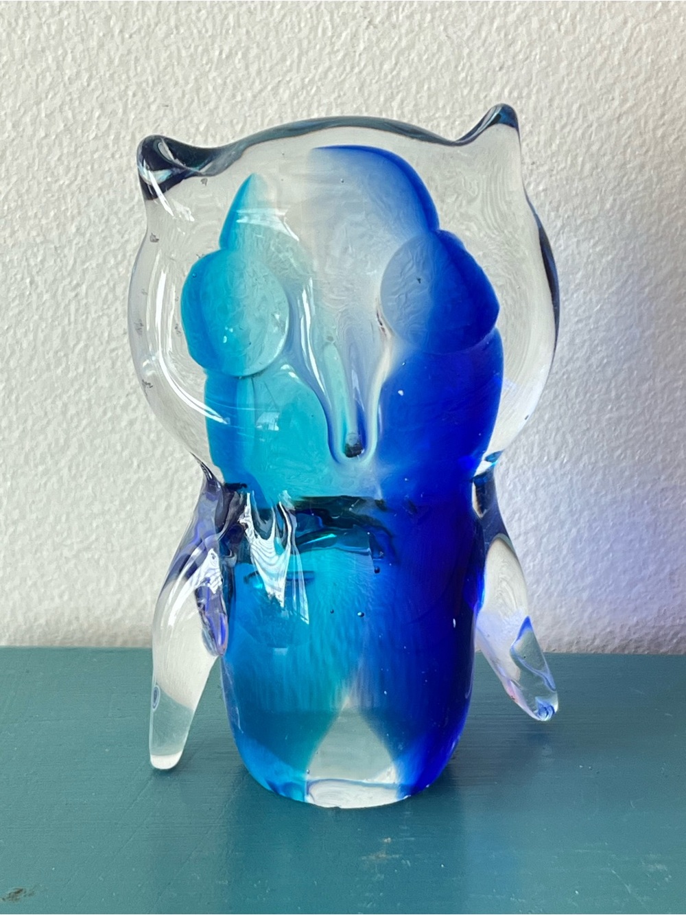 Small Art Glass Owl Sculpture
